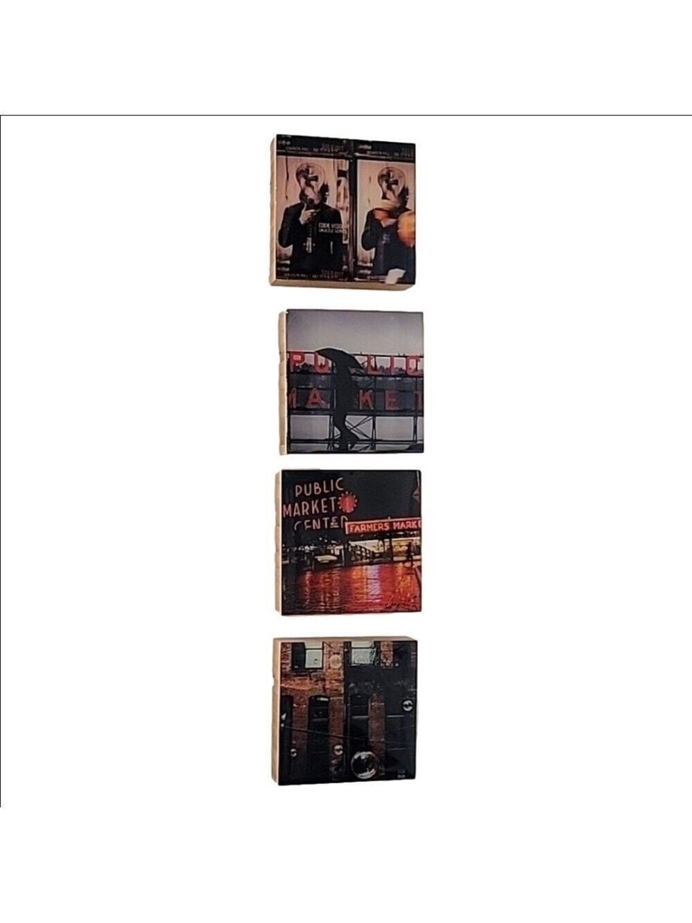 Little kicking bird photography photo block s art set of 4, 3x3" blocks Seattle
